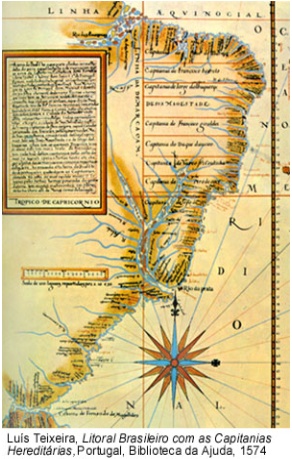 mapa antigo do litoral brasileiro